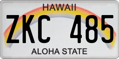 HI license plate ZKC485