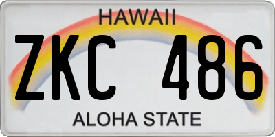 HI license plate ZKC486
