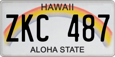 HI license plate ZKC487