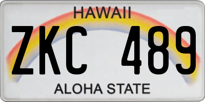 HI license plate ZKC489