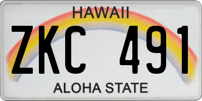 HI license plate ZKC491