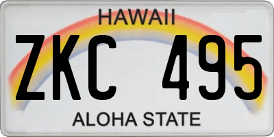HI license plate ZKC495