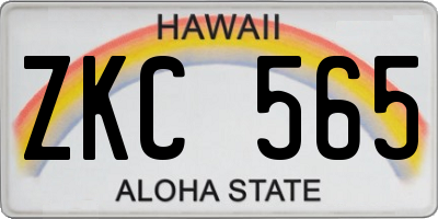 HI license plate ZKC565