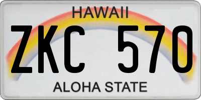 HI license plate ZKC570