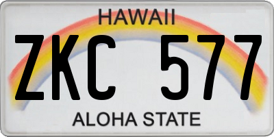 HI license plate ZKC577