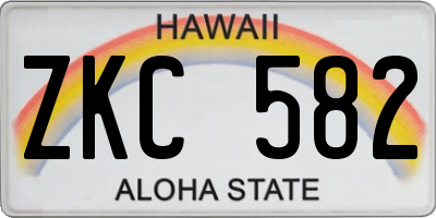 HI license plate ZKC582