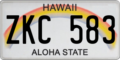 HI license plate ZKC583