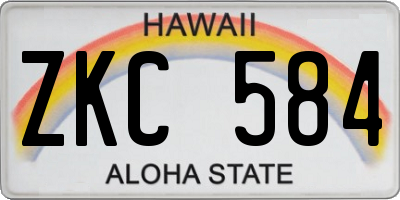 HI license plate ZKC584