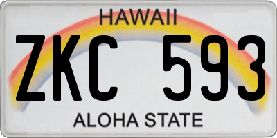 HI license plate ZKC593