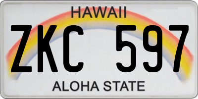 HI license plate ZKC597