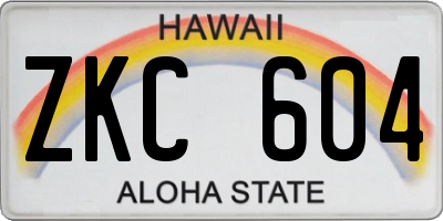 HI license plate ZKC604