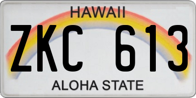 HI license plate ZKC613