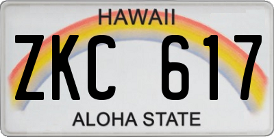 HI license plate ZKC617