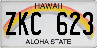 HI license plate ZKC623