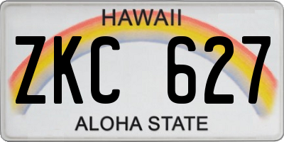 HI license plate ZKC627