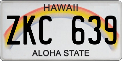 HI license plate ZKC639