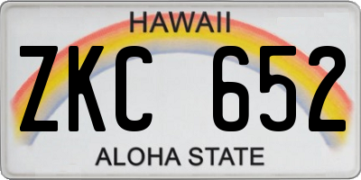 HI license plate ZKC652