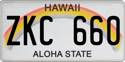 HI license plate ZKC660