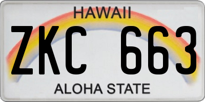 HI license plate ZKC663