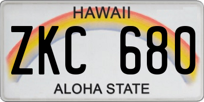 HI license plate ZKC680