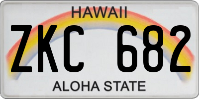 HI license plate ZKC682