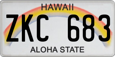 HI license plate ZKC683