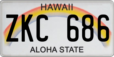 HI license plate ZKC686