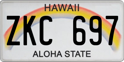 HI license plate ZKC697