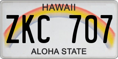 HI license plate ZKC707