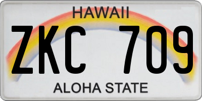 HI license plate ZKC709