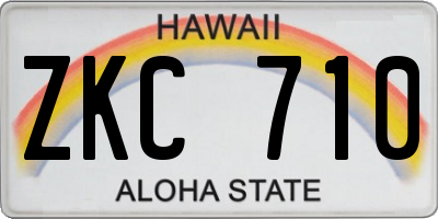 HI license plate ZKC710