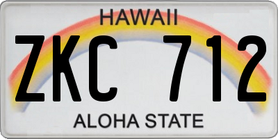 HI license plate ZKC712