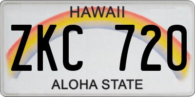 HI license plate ZKC720