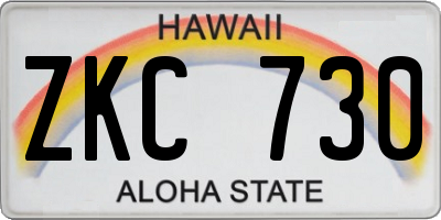 HI license plate ZKC730