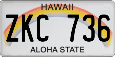 HI license plate ZKC736