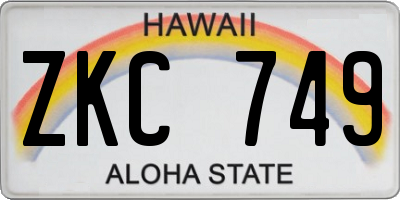 HI license plate ZKC749