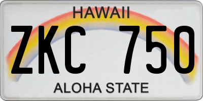 HI license plate ZKC750