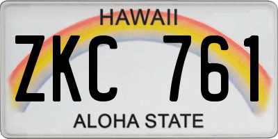 HI license plate ZKC761