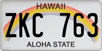 HI license plate ZKC763