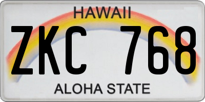 HI license plate ZKC768