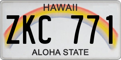 HI license plate ZKC771
