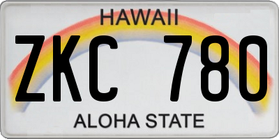 HI license plate ZKC780