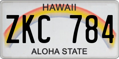 HI license plate ZKC784