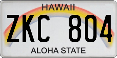 HI license plate ZKC804