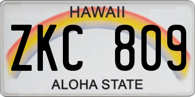 HI license plate ZKC809