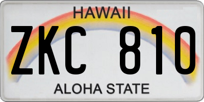 HI license plate ZKC810