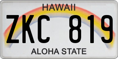 HI license plate ZKC819