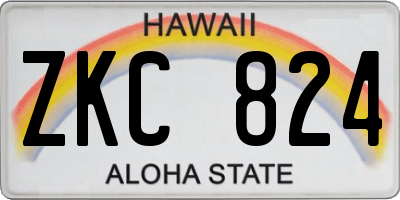 HI license plate ZKC824