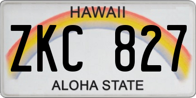 HI license plate ZKC827