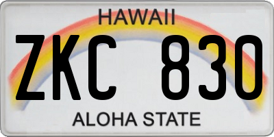 HI license plate ZKC830